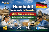 Humboldt Research Fellowship 2026–2027 in Germany | Research Jobs in Europe
