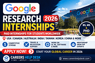 Google Research Internships 2026 (Paid Internships in USA, Canada, Australia & More)
