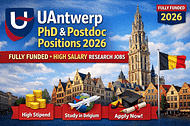 UAntwerp PhD & Postdoc Positions in Belgium 2026 (Fully Funded + High Salary Research Jobs)